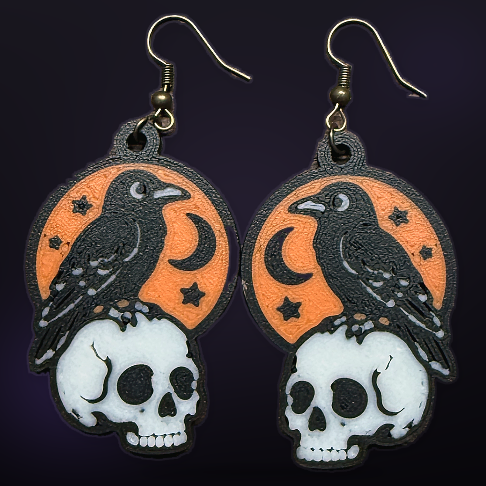 Crow Skull Earring